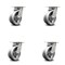 Service Caster 5 Inch Kingpinless V Groove Semi Steel Wheel Swivel Top Plate Caster, 4PK SCC-KP30S520-VGR-4 - alternate 1